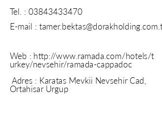 Ramada Cappadocia iletiim bilgileri